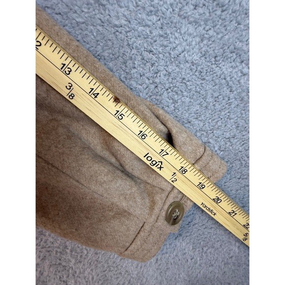 J.Crew Wool Cashmere Double Breasted Pea Coat Camel Tan Jacket Womens 10 - Picture 6 of 7